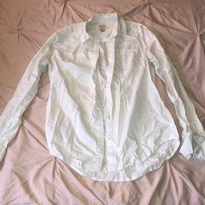 Classic white button up blouse